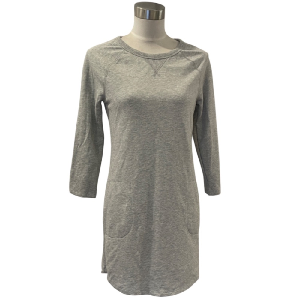 Nwot Gap Basic Gray Knit Sweatshirt Mini Dress Wi… - image 1
